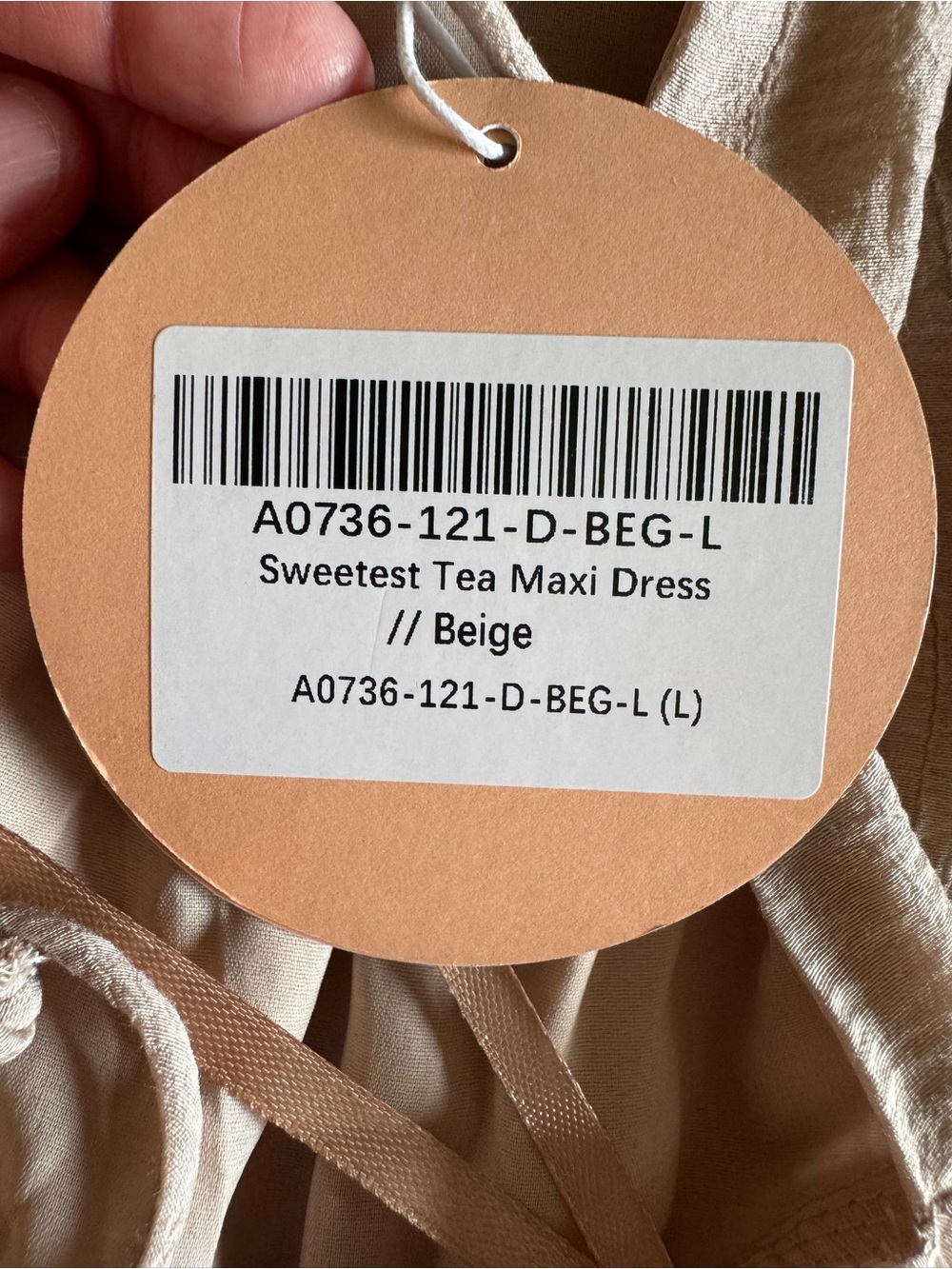 Romantic Beige Puff-Sleeve Maxi Dress - Picture 3 of 5